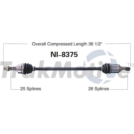 Surtrack Axle Cv Axle Shaft, Ni-8375 NI-8375